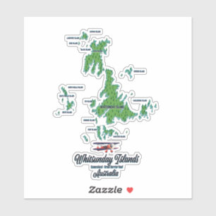 Whitsunday Islands Australia map poster