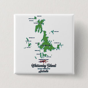 Whitsunday Islands Australia map poster 15 Cm Square Badge
