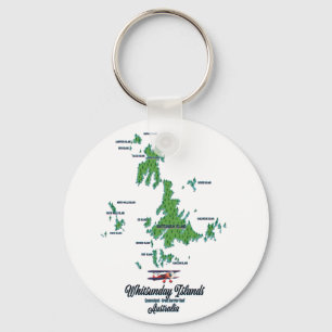 Whitsunday Islands Australia map poster Key Ring