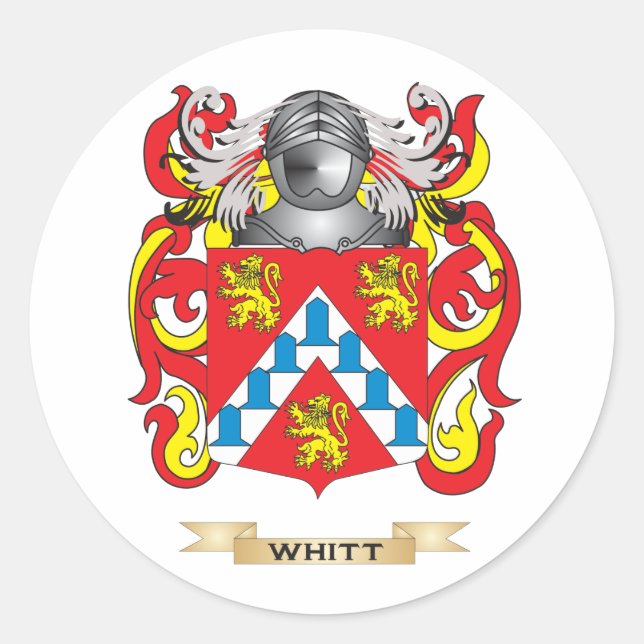 Whitt Family Crest (Coat of Arms) Classic Round Sticker (Front)