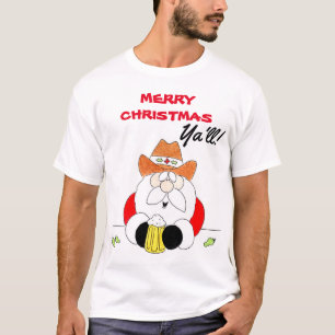 WhitTexas Santa Merry Christmas Ya'll Mens T-Shirt