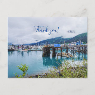 Whittier Alaska Harbour Thank you Postcard