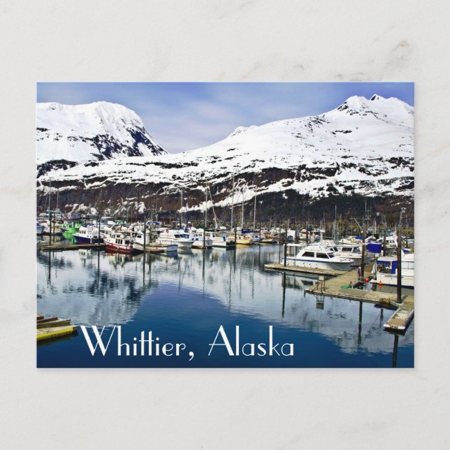 Whittier, Alaska, U.S.A. Postcard (Front)