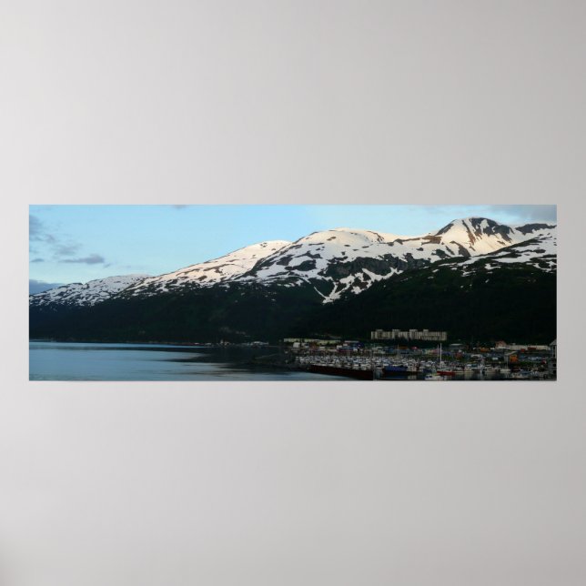 Whittier at Dusk Scenic Alaska Photography Poster (Front)