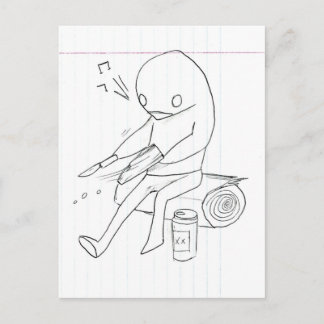 whittlin', whistlin', and drinkin' beer postcard