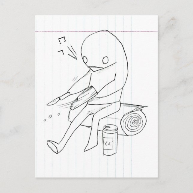 whittlin', whistlin', and drinkin' beer postcard (Front)