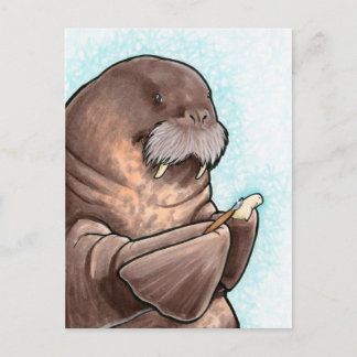 Whittling Walrus Postcard