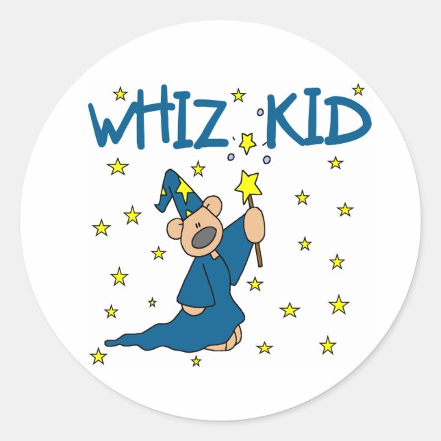 Whiz Kid Classic Round Sticker (Front)