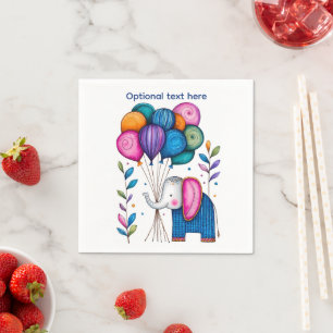 WHMSICAL ELEPHANT BALLOONS NAPKIN