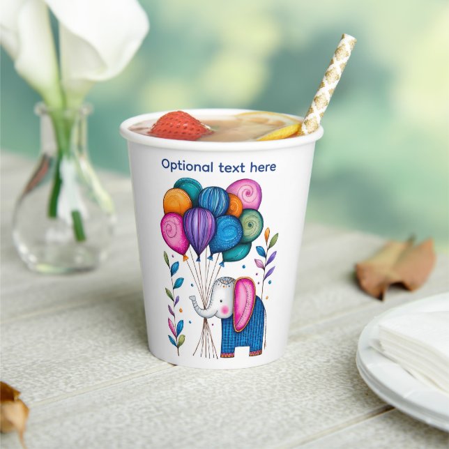 WHMSICAL ELEPHANT BALLOONS PAPER CUPS (Insitu)