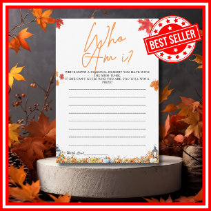 WHO AM I Baby Shower Game A LITTLE PUMPKIN  Invitation