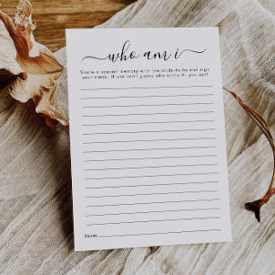 Who Am I Bridal Shower Game Favourite Memories  Invitation