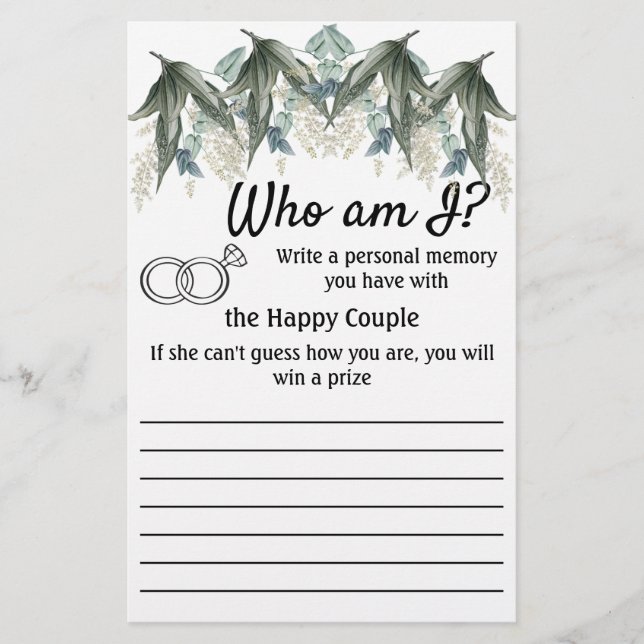 Who am I? Flowers - Game Flyer (Front)