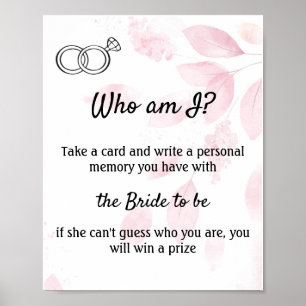 Who am I? Pink Watercolor Poster