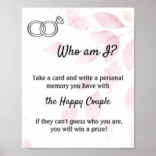 Who am I? Pink Watercolor Poster