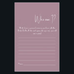 Who Am I? Shower Game Flyer<br><div class="desc">Make it your own by adding your text. To access advanced editing tools,  please go to "Personalise",  scroll down and press the "click to customise further" link. For more matching designs click the link "Other products from this collection”</div>