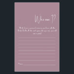 Who Am I? Shower Game Flyer<br><div class="desc">Make it your own by adding your text. To access advanced editing tools, please go to "Personalise", scroll down and press the "click to customise further" link. For more matching designs click the link "Other products from this collection”</div>