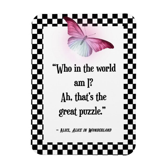 Who Am I? Wonderland Alice Quote  Magnet (Vertical)