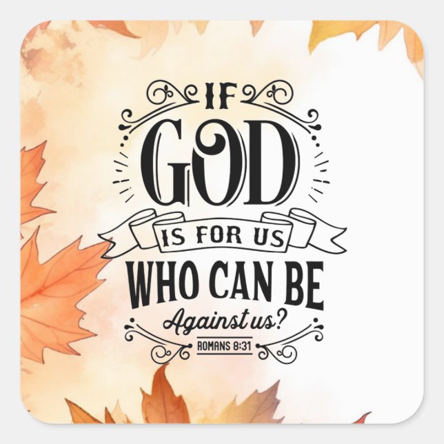 Who can be Against Us? Square Sticker (Front)