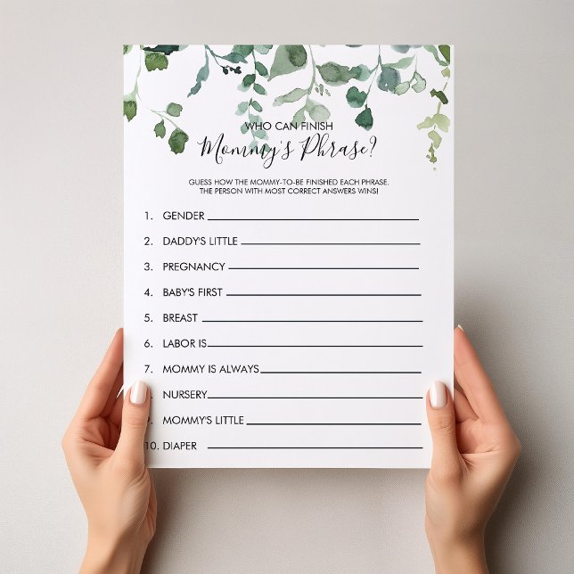 Who can Finish Mummy's Phrase Baby Shower Game (Creator Uploaded)