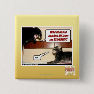 Who dares awaken me? 15 cm square badge
