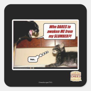 Who dares awaken me? square sticker