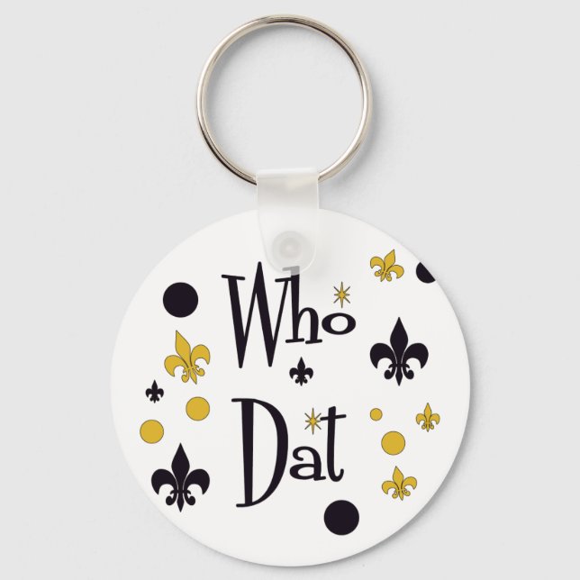 Who Dat t-shirts Key Ring (Front)