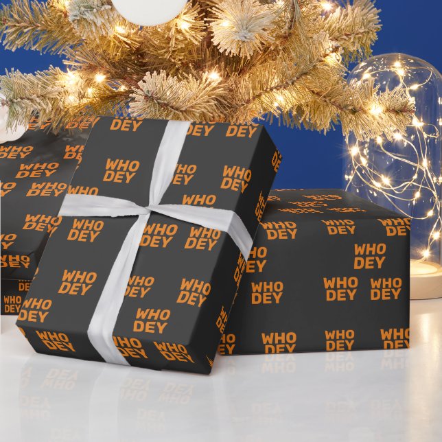 WHO DEY CINCINNATI FOOTBALL CHRISTMAS WRAPPING PAPER (Holidays)