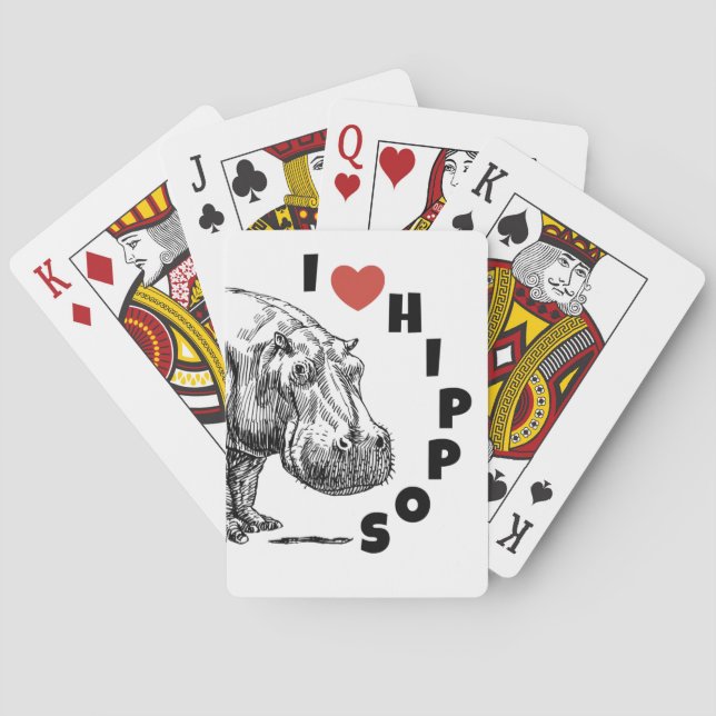 Who doesn't love hippos playing cards! cards (Back)