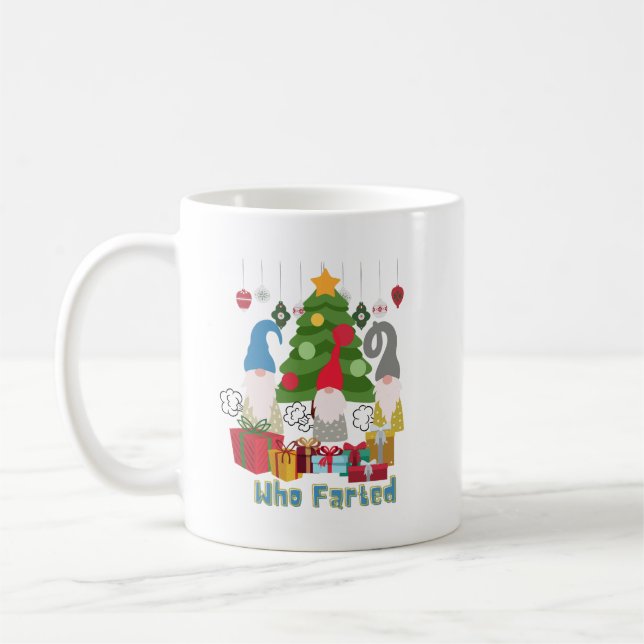 Who Farted Christmas Elves Coffee Mug (Left)