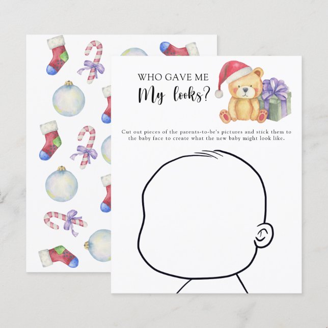 Who gave me my looks baby shower game (Front/Back)