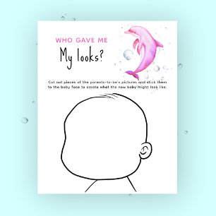 Who gave me My looks? dolphin baby shower game