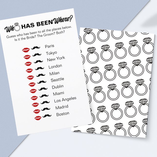 Who Has Been Where? Bridal Shower Travel Game  (Unique Wedding Icebreaker – Who Has Traveled the Most?)