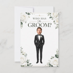 Who Has The Groom bridal shower games personalised Thank You Card
