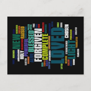 Who I am in Christ Dark Background Postcard