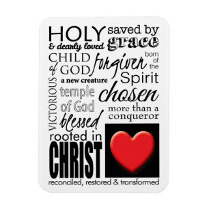 Who I Am in Christ Scripture Typography Magnet