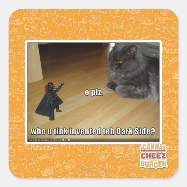 Who invented the dark side? square sticker (Front)