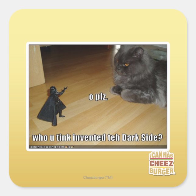 Who invented the dark side? square sticker (Front)