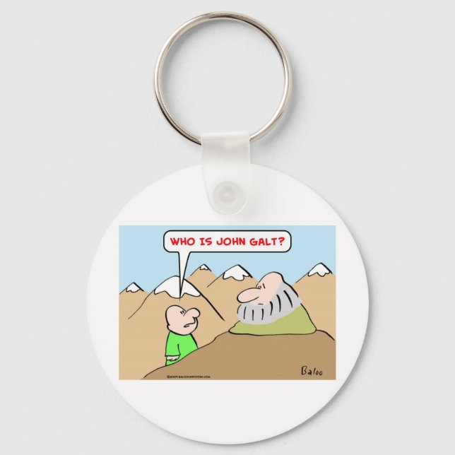 who is john galt ayn rand objectivism key ring (Front)