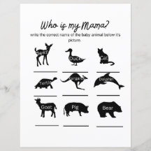 Who is my mama? Baby shower game with answers 