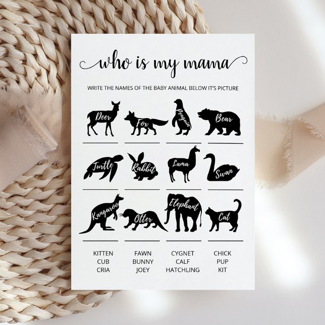 Who is my mama Game Baby Shower party Card (Creator Uploaded)