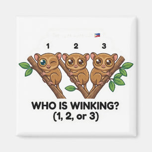 Who Is Winking? Tarsier Animal World Quest Game Magnet