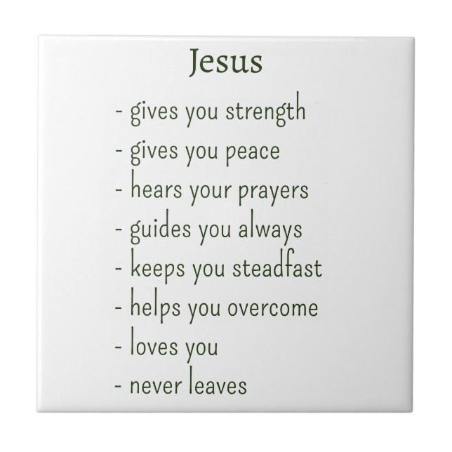 Who Jesus is Comforting Reminder Keepsake Gift Ceramic Tile (Front)