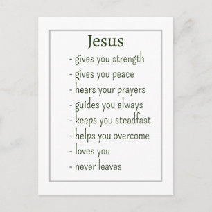 Who Jesus is Comforting Reminder Keepsake Gift Postcard