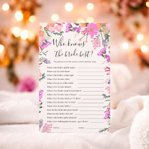 Who know the bride best floral bridal shower game