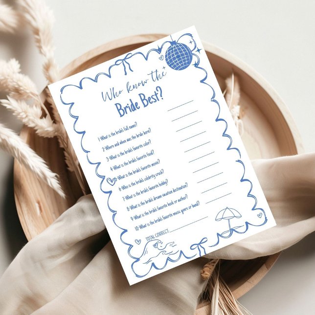 Who know the bride the best bachelorette game Card (Creator Uploaded)