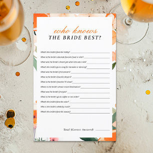 Who Knows Bride Best Aperol Spritz Bridal Shower