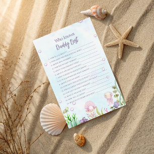 Who Knows Daddy Best under Sea Baby Shower Game
