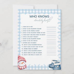 Who Knows Daddy Best Winter Baby Shower Game Invitation