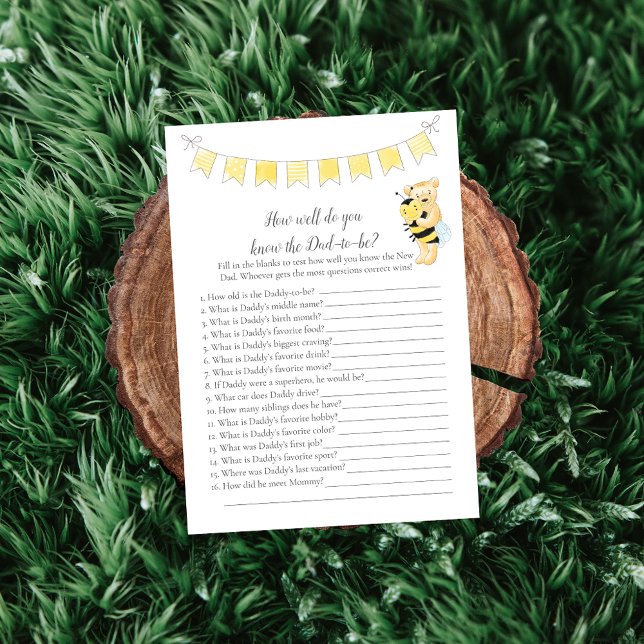 Who Knows Daddy-To-Be Game Girl Teddy Bear Card (Creator Uploaded)